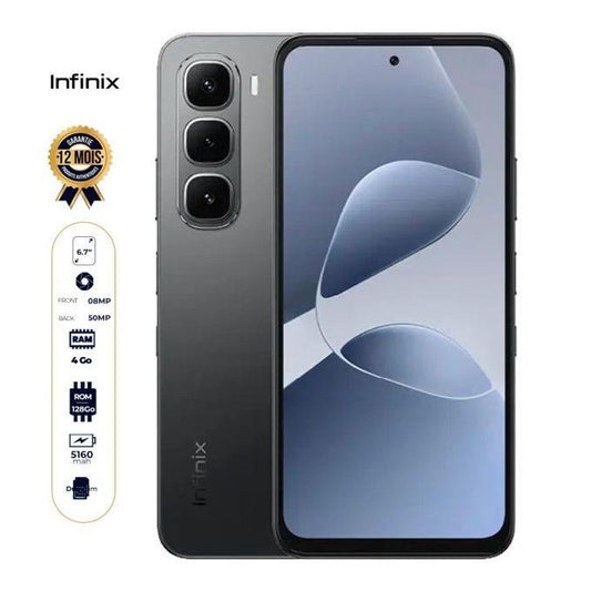 Hot 60i - 128 Go - 8Go RAM (4+4) - 6,7" - 50 MP/ 8 MP - Dual Nano Sim - 5160mAh - 45W charge rapide N